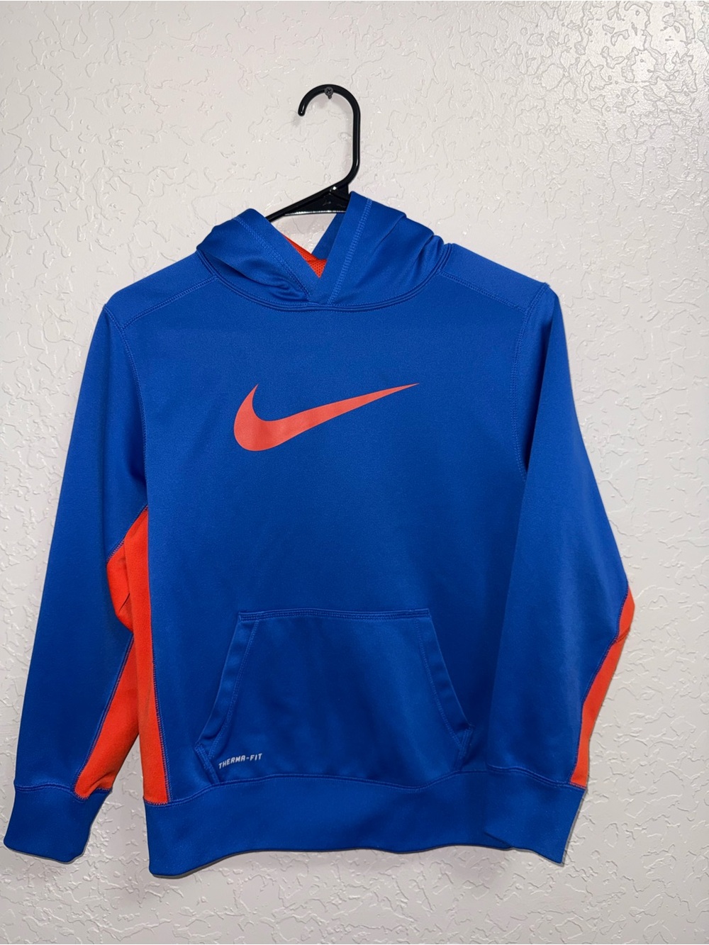 Youth Nike Therma-FIT Blue & Orange Athletic Hoodie Size Large (L)